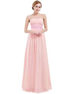 Freebily Damen Abendkleider Lang Elegant Partykleid Festliche Kleider Maxikleider Brautkleid Ballkleid Cocktailkleid Hochzeit Brautjungfer Keid Rosa Schulterfrei 32 von Freebily