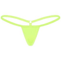 Freebily Damen G-String Mini Strings Tanga T-Back Micro Bikinislips Erotik Unterwäsche Dessous Unterhose Pants Neongrün_C Einheitsgröße von Freebily