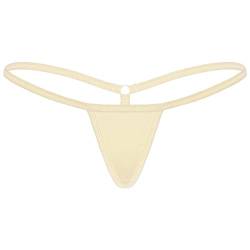 Freebily Damen G-String Mini Strings Tanga T-Back Micro Bikinislips Erotik Unterwäsche Dessous Unterhose Pants Nude_C Einheitsgröße von Freebily