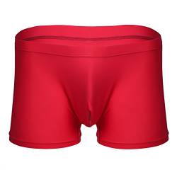 Freebily Herren Shorts Boxer Boxershorts Briefs Ultrabequem Retroshorts Unterwäsche Unterhose Underwear farbig und langlebig (L, Rot) von Freebily