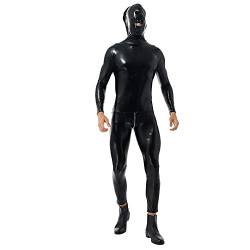 Freebily Herren Wetlook Bodysuit Männer Leder Body Ganzanzug Zip Lederoptik Unterhemd Shirt Clubwear Erotik Unterwäsche Nachtwäsche Schwarz_B XL von Freebily