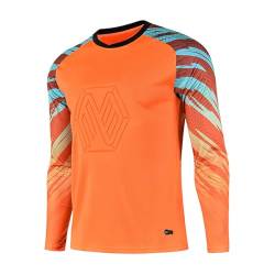 Freebily Kinder Profi Torwart Trikot gepolstert Torwart T-Shirt Torhüter Shirt Fußballtrikot für Jungen Sportshirt Training Fitness Langarmshirt A_Orange 140-146/10-11 Jahre von Freebily