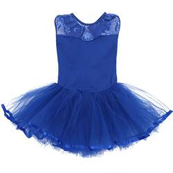 Freebily Mädchen Ballettkleid Tutu Ballettanzug Ballett Trikot Tanzbody Mit Tüll Rock Gymnastik Kleid Turnanzug in Gr. 98-170 Blau 98-104 von Freebily