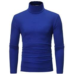 Freebily Männer Thermo Unterhemd Oberteile Thermo Rollkragen Rundhals Pullover Langarm T-Shirt Tops Ski Sport Sweatshirt Fitnessshirt Blau 3XL von Freebily