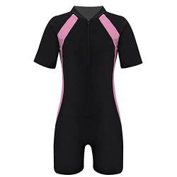 Freebily Unisex Mädchen Jungen Badeanzug mit Bein Einteiler Schwimmanzug UV-Schutz Wassersport Athletic Bademode Swimwear Wetsuit Rosa_D 116-128 von Freebily