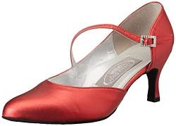 Freed of London Damen Foxtrot Tanzschuh, Red, 18 EU Wide von Freed of London