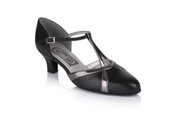 Freed of London Damen Nancy Tanzschuh, Black and Pewter, 36 EU Weit von Freed of London