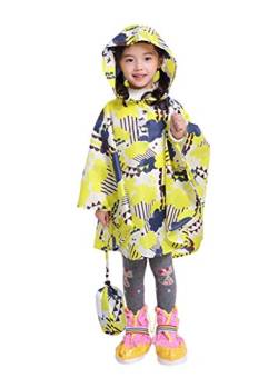 Freesmily Kinder Netter Regenmantel Wasserdichter Regen Poncho Jacke Mantel für Mädchen Jungen Kind (Gelbe Wolke, L) von Freesmily