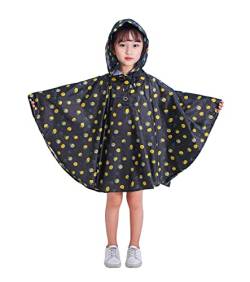 Freesmily Kinder Netter Regenmantel Wasserdichter Regen Poncho Jacke Mantel für Mädchen Jungen Kind (Gelbe Zitrone, M) von Freesmily