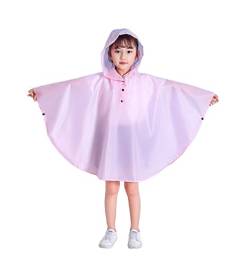 Freesmily Kinder Netter Regenmantel Wasserdichter Regen Poncho Jacke Mantel für Mädchen Jungen Kind (Hell-Pink, L) von Freesmily