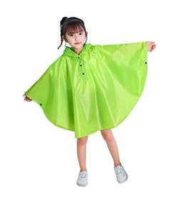 Freesmily Kinder Netter Regenmantel Wasserdichter Regen Poncho Jacke Mantel für Mädchen Jungen Kind (Hellgrün, L) von Freesmily
