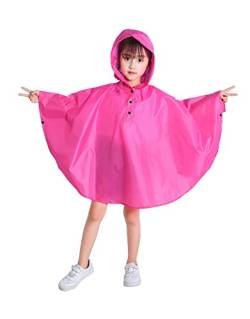Freesmily Kinder Netter Regenmantel Wasserdichter Regen Poncho Jacke Mantel für Mädchen Jungen Kind (rot, M) von Freesmily