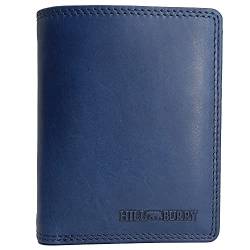 Geldbörse aus Leder für Damen mit RFID-Schutz Münzfach Geldbeutel Geldtasche Portemonnaie Portmonee (Hill Burry Hochformat, Länge ca. 9,8 cm, Höhe ca. 12,7 cm, Breite 2,8 cm, blau) von Fregery