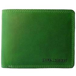 Geldbörse aus Leder für Damen und Herren mit RFID-Schutz Münzfach Geldbeutel Geldtasche Portemonnaie Portmonee (Hill Burry) (Querformat grün) von Fregery