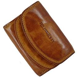Hill Burry RFID Schutz kleine Geldbörse Portemonnaie, Portmonee aus echtem Leder für Frauen Damen Langbörse Geldbeutel Geldtasche (ca. 10,6 cm, Höhe ca. 7,9 cm, Breite 3,0 cm) braun(Waschleder) von Fregery
