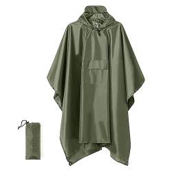 Freiesoldaten Außenbereich Regen Poncho 3 in 1 Multifunktional Regenkleidung Wasserdichte Jacke Leichtgewicht Wiederverwendbar Camping Wandern Reisen Regenmantel von Freiesoldaten