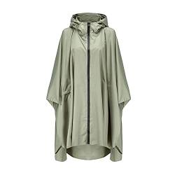 Freiesoldaten Damen Wasserdicht Regenponcho Stilvoll Wiederverwendbar Leicht Draussen Regenmäntel Regenjacke mit Haube von Freiesoldaten