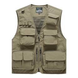 Freiesoldaten Herren Draussen Angelweste Atmungsaktive Gilet Beiläufig Weste mit Multi Pocket von Freiesoldaten