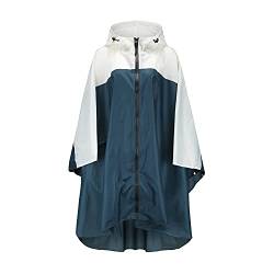 Freiesoldaten Regenponcho für Damen, wasserdicht, stylisch, wiederverwendbar, leicht, für den Außenbereich, Regenjacke mit Kapuze, Weiß/Blau, One size von Freiesoldaten