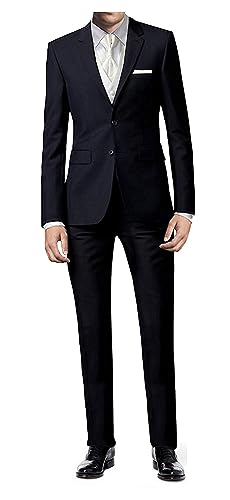 Hochzeitsanzug 8 TLG Set Freiherr v. Falkenhausen blau Marine Slim fit Anzug zur Hochzeit mit Weste Elfenbein (106) von Freiherr von Falkenhausen Cerimonia