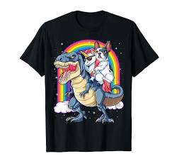Französische Bulldogge Einhorn Dinosaurier T-Shirt Mädchen Regenbogen T-Shirt von French Bulldog DU Clothing