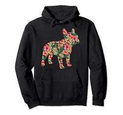 French Bulldog Flower Funny Dog Silhouette Floral Gift Women Pullover Hoodie von French Bulldog DU Clothing