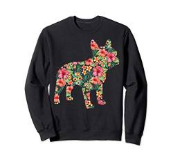 French Bulldog Flower Funny Dog Silhouette Floral Gift Women Sweatshirt von French Bulldog DU Clothing