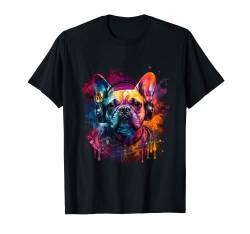 Französische Bulldogge | Elektronische Musik Techno Festival Bunt T-Shirt von French Bulldog | Funny & Cute Frenchie Love Motifs