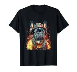 Französische Bulldogge | Feuerwehrmann Feuerwehrmann Cool Frenchie Hund Herren T-Shirt von French Bulldog | Funny & Cute Frenchie Love Motifs