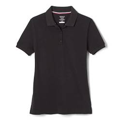 French Toast Damen Poloshirt für Teenager und Junioren, kurzärmelig, Stretch-Piqué Polohemd, Schwarz, M von French Toast