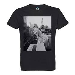 French Unicorn Herren-T-Shirt, Rundhalsausschnitt, Bio-Baumwolle, Marilyn Monroe Building Mannequin Foto Vintage, Noir, M von French Unicorn