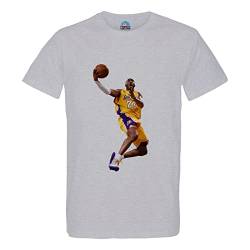 French Unicorn T-Shirt für Herren, Rundhalsausschnitt, Bio-Baumwolle, Lay Up Kobe Bryant Superstar Basket Los Angeles, Gris, XL von French Unicorn