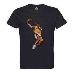 French Unicorn T-Shirt für Herren, Rundhalsausschnitt, Bio-Baumwolle, Lay Up Kobe Bryant Superstar Basket Los Angeles, Noir, S von French Unicorn