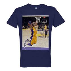 French Unicorn T-Shirt für Herren, Rundhalsausschnitt, Bio-Baumwolle, groß, Dunk Kobe Bryant Superstar Basketball Los Angeles, blau, L von French Unicorn
