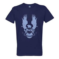 French Unicorn UNSC United Nation Space Command Geek T-Shirt für Herren, Rundhalsausschnitt, Bio-Baumwolle, blau, M von French Unicorn