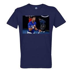 T-Shirt, Herren, Rundhalsausschnitt, Bio-Baumwolle, viktorianisch, Novak Djokovic, Tennis Superstar Sport, blau, S von French Unicorn