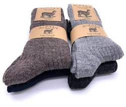 Frencis Socken für Damen und Herren, aus Alpakawolle, kurze Wadensocken, Thermo-Socken aus doppeltem Wollgarn (Packung mit 4 Paaren), 4 paar, 41-46 von Frencis
