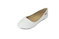 Frentree Klassische Damen Ballerinas Schuhe(nehmen Sie eine Nummer größer als Vorschlag), Farbe:weiß, Größe:38 von Frentree