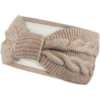 Frentree Stirnband Damen gestricktes Haarband mit Schleife und Zopfmuster, Mädchen Ohrenwärmer gefüttert mit weichem Fleece Innenfutter von Frentree