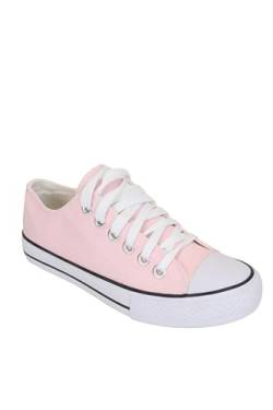 Frentree Unisex Damen Herren Sneaker Low Bequeme Leinenschuhe (bei größerem Fuss eine Nummer größer nehmen als Vorschlag), Farbe:pink, Größe:37 von Frentree