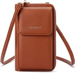 Kleine Damen Umhängetasche Cross-Body Handtasche mit vielen Fächern, Geldbörse Portemonnaie mit Rundum-Reißverschluss, Handytasche Tasche von Frentree