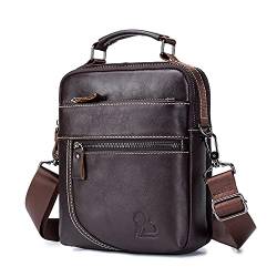 Herren Einzelne Schulter-Kreuztasche Leder Mode Vertikale Quadratische Tasche Business Study Travel Multifunktionale Tasche Handtasche von Freowine