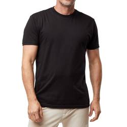 Fresh Clean Threads T-Shirt mit Rundhalsausschnitt für Herren – vorgeschrumpft, weich, tailliert, Premium Classic Tee – Herren-T-Shirts aus Baumwoll-Polyester-Mischgewebe, Schwarz, Mittel von Fresh Clean Threads