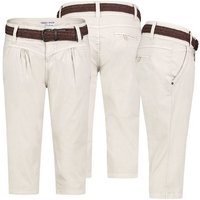 Fresh Made Bermudas Damen Short Bermuda 3/4 Hose Sommer Chino Stoff Hose mit Gürtel Capri von Fresh Made