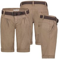 Fresh Made Bermudas Damen Short Bermuda kurze Hose Sommer Chino Stoff Hose mit Gürtel von Fresh Made