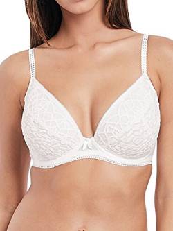 Freya Damen Soiree Lace Padded Bra Plunge-BH, Weiß, 80D von Freya