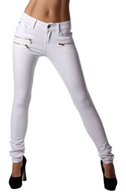 Freyday Modische Bequeme Damen Jeggings Leggings Fit Hüfthose Skinny Stretch Slimfit (Weiß, 38) von Freyday