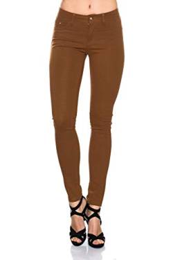 Freyday Modische Damen Jeggings Leggings Hüfthose Skinny Stretch Slimfit (Braun, 38) von Freyday