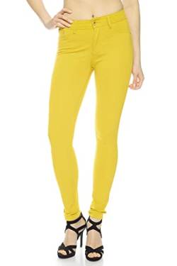 Freyday Modische Damen Jeggings Leggings Hüfthose Skinny Stretch Slimfit (as3, Numeric, Numeric_40, Slim, Regular, Gelb) von Freyday