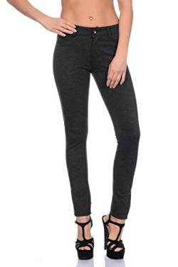 Freyday Modische Damen Jeggings Leggings Hüfthose Stretch Slimfit (L, Anthrazit meliert),Etikettgröße:40 von Freyday